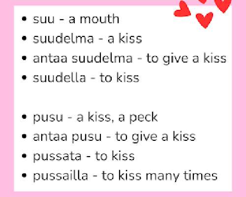 How to kiss in Finnish
