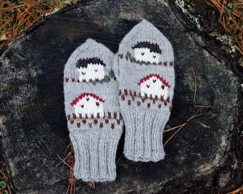 Kirjaillut lapaset - Mittens with embroidery