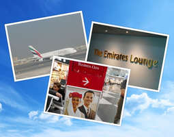 Emiratesin business loungeissa (München, Duba...