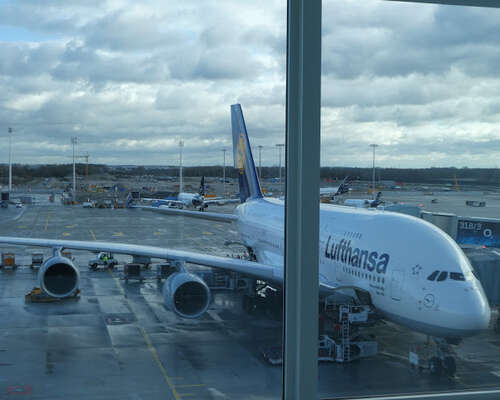 Lufthansa A380 businessluokka ja Münchenin bu...