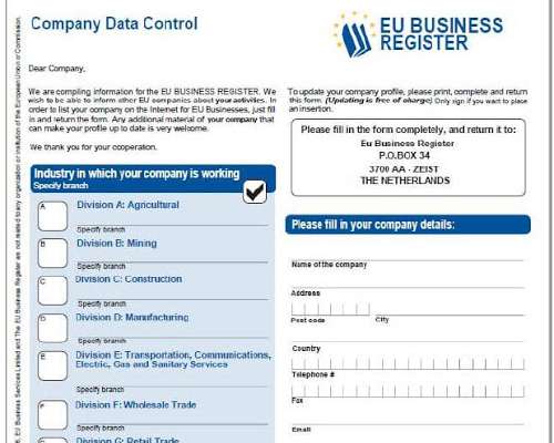 EU Business Register - huijaus
