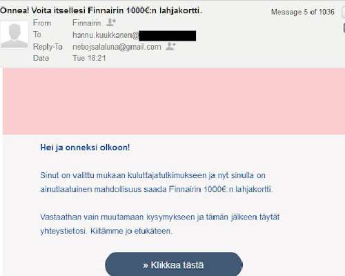 Finnairin postia Serbiasta