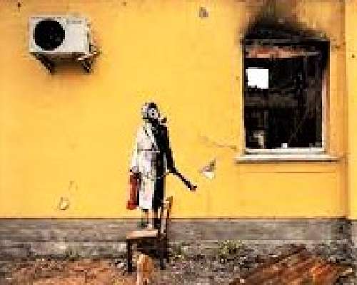 Banksyn muraali yritettiin varastaa Ukrainassa
