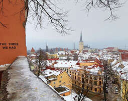 Medieval Tallinn Old Town in White, Estonia