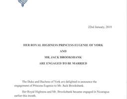 Prinsessa Eugenie ja Jack Brooksbank kihloissa!