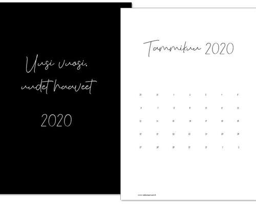 Lataa ilmainen kalenteri 2020 x 2!