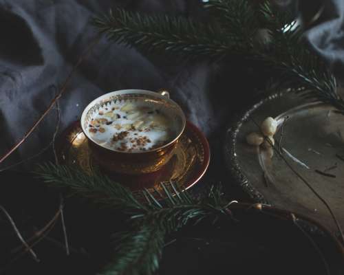 Christmas coffee & Pine wreath